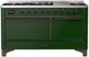 Ilve® Majestic III 60" Emerald Green Pro Style Dual Fuel Liquid Propane Range with Solid Door and Burnished Trim-0