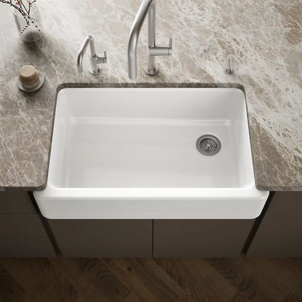 KOHLER® Hayridge® Whitehaven® White 36" Undermount Single-Bowl Farmhouse Kitchen Sink-1