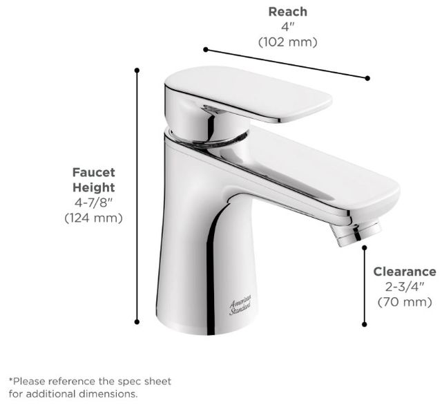 American Standard Aspirations Matte Black Single-Handle Petite Bathroom Faucet with Drain-2