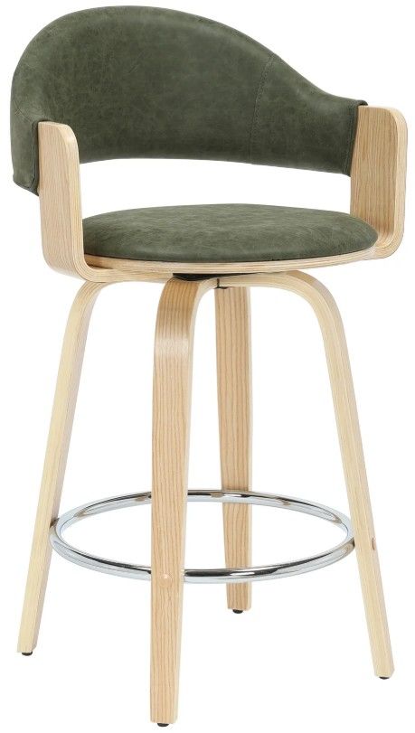 Armen Living Daxton Oak/Vintage Green Counter Stool-0