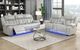 Homelegance® Huron Gray Double Power Reclining Loveseat with Center Console-1