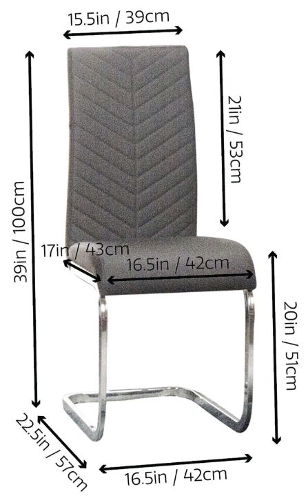 Cramco Murano Charcoal Gray/Chrome Dining Side Chair-2