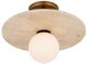 Currey & Company Apricity Antique Brass/Frosted White Semi-Flush Mount-2