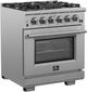FORNO® Capriasca 30" Stainless Steel Pro Style Gas Range-2