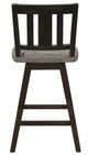 Homelegance® Amsonia Black Sand/Distressed Gray Swivel Counter Height Chair with Vertical Slat Back-4