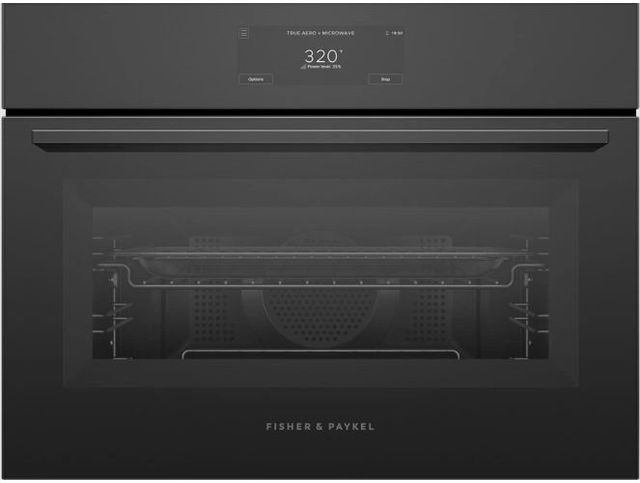 Fisher & Paykel Series 7 24” Black Glass Minimal Compact Convection Electric Speed Oven-0
