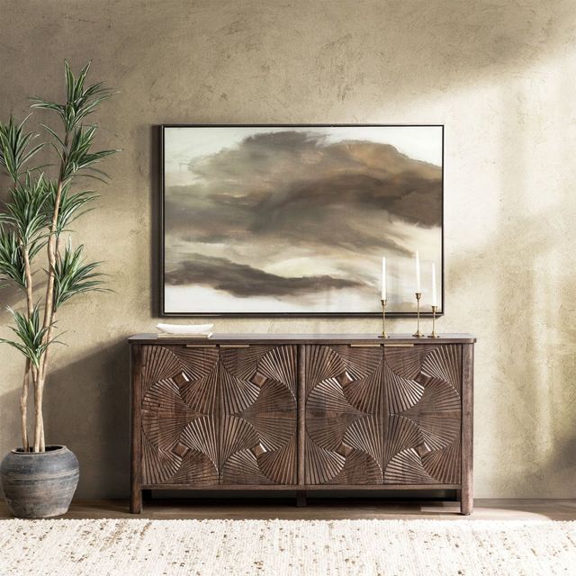 Classic Home Lina Kona Brown 4-Door Cabinet-1