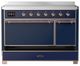 Ilve® Majestic III 48" Midnight Blue Pro Style Induction Range with Solid Door and Copper Trim-2