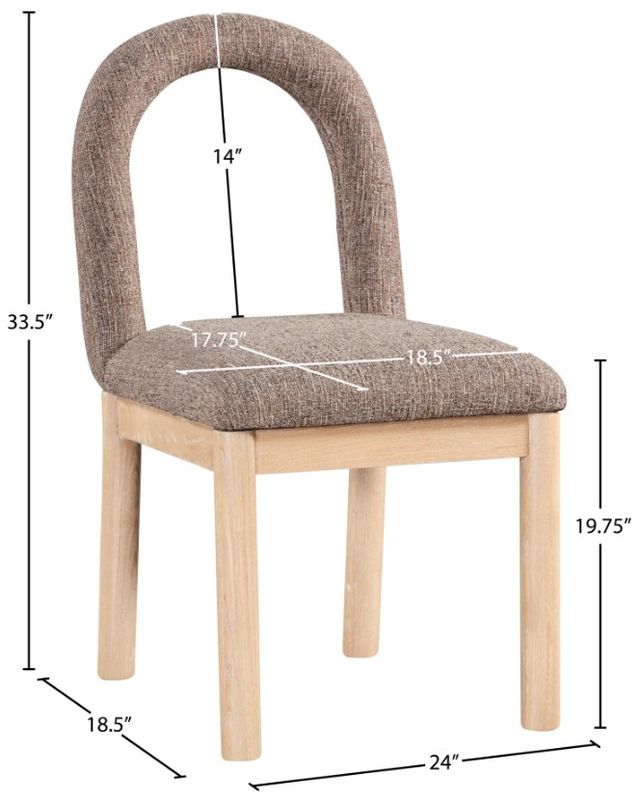 Meridian Furniture Conrad Brown/Natural Upholstered Dining Side Chair-2