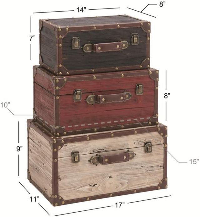 Deco Marche 3-Piece Multi-Colored Trunk Set-2