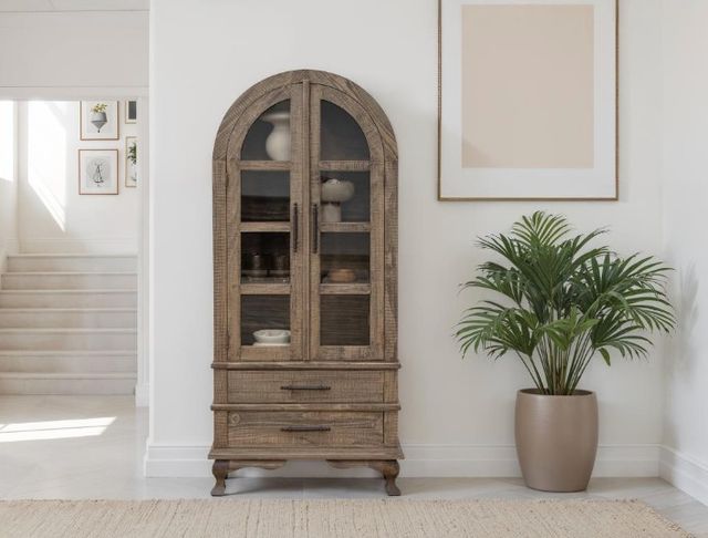 International Furniture Direct Arlette Muted Brown Door Cabinet-1