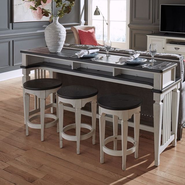 Liberty Furniture Allyson Park Charcoal/Wirebrushed White Console Stool-2