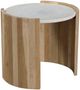 Moe's Home Collection Dala White Side Table with Oak Base -0