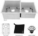 ZLine Jackson Stainless Steel 32" Undermount Double Bowl Kitchen Sink with Bottom Grid-5