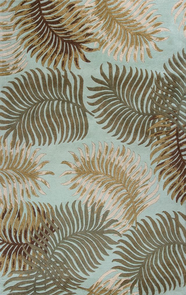 KAS Rugs Havana Aqua Fern View 5'x8' Rug-0