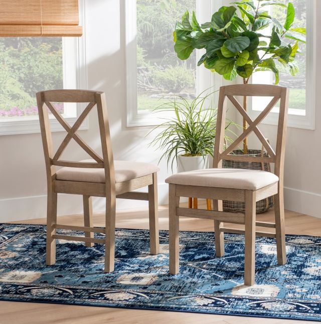 Linon Torino 2-Piece Gray Wash Dining Chair Set-1