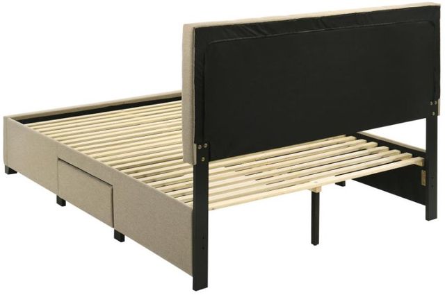 Coaster® Wheatland Light Brown Queen Upholstered Panel Bed-3