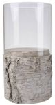 A & B Home Beige/Clear Candle Holder-0