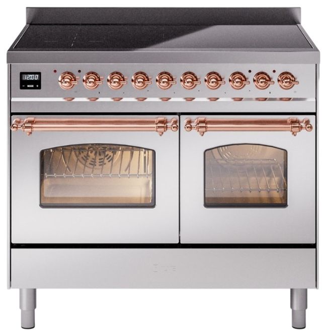 Ilve® Nostalgie II Series 40" Stainless Steel Pro Style Induction Range-0