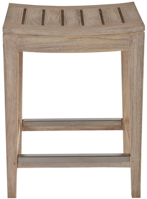 Universal Explore Home™ Coastal Living Outdoor Saratoga Warm Weathered Wooden Counter Stool-2