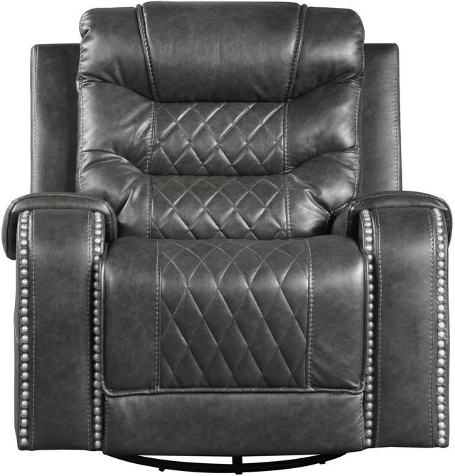 Mazin Furniture Putnam Gray Swivel Glider Reclining Chair-2