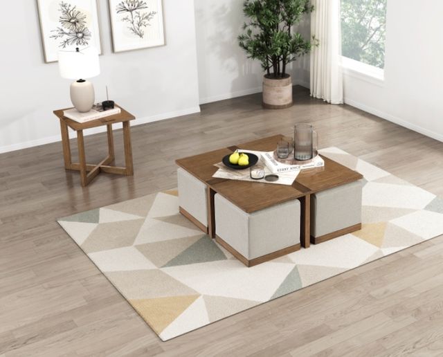 Homelegance® Sienna Brown/Light Gray Cocktail Table-1