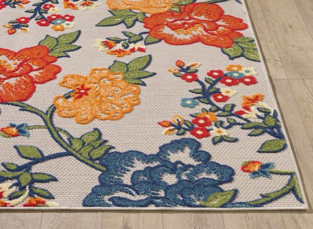 KAS Rugs Calla Ivory Floral Vine 5'x7' Area Rug-1
