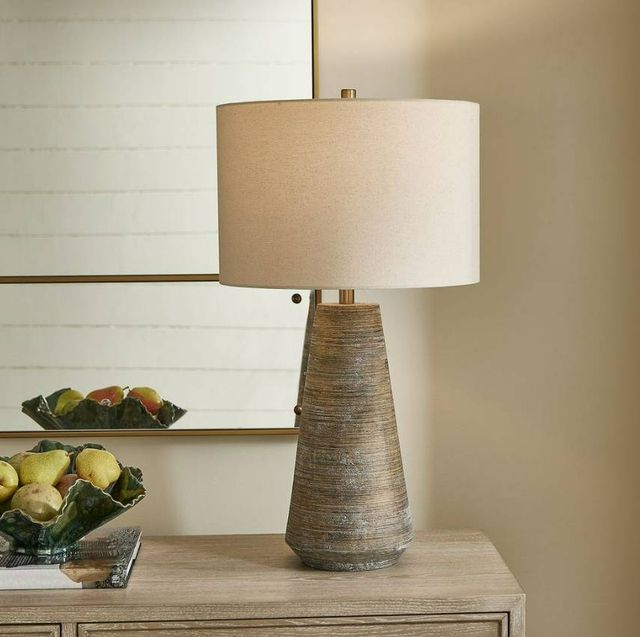 Uttermost® Mosier Beige/Gray Table Lamp with Brass Accent-1