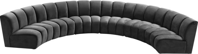 Meridian Furniture Infinity 6-Piece Grey Velvet Modular Sectional-2