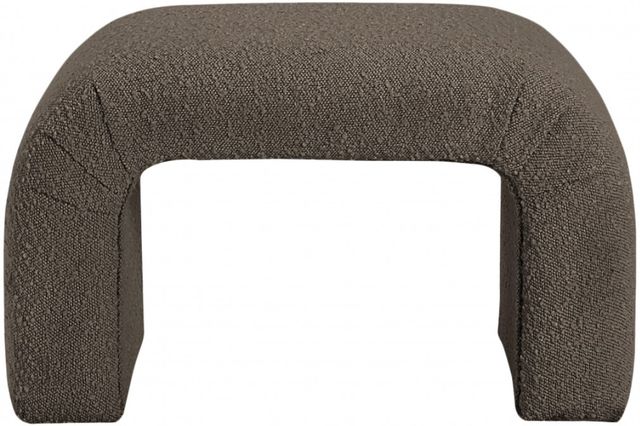 Meridian Furniture Niagara Brown 28" Boucle Fabric Bench-1