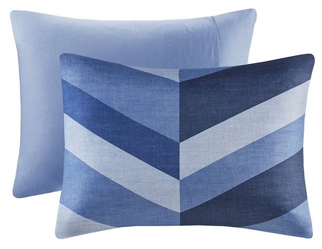 Olliix by Intelligent Design Aiden Navy Twin/Twin XL Chevron Printed Comforter Set-4