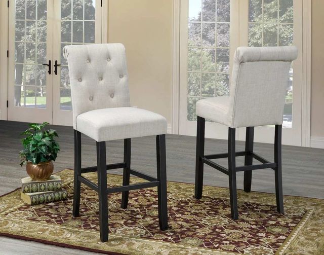 Brassex Inc. Tinga 2-Piece Beige/Black 29'' Bar Stool Set-3