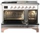 Ilve® Majestic III 48" Custom Pro Style Dual Fuel Natural Gas Range with Solid Door and Copper Trim-1