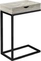 Monarch Specialties Inc. Gray Reclaimed Wood Drawer Table with Black Metal Base -0