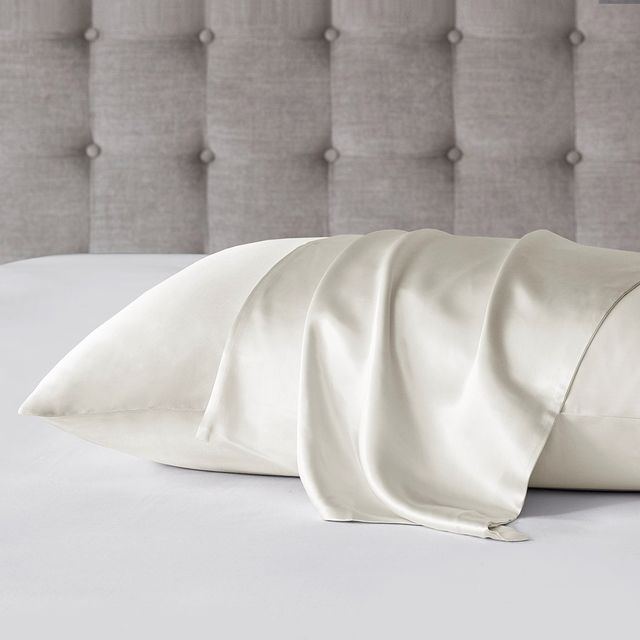 Olliix by Madison Park Silk 100% Mulberry Single Ivory King Pillow Case-1