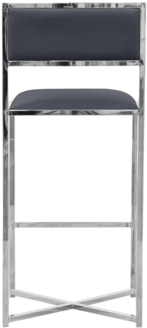 Modus Furniture Amalfi Cobalt/Chrome X-Base Bar Stool-3