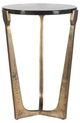 Uttermost® Bohdi Cast Glass Top Indoor-Outdoor Accent Table with Antique Brass Aluminum Base-0
