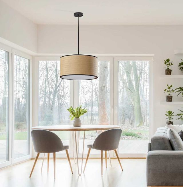 Adesso® Harvest Black Large Drum Pendant-3