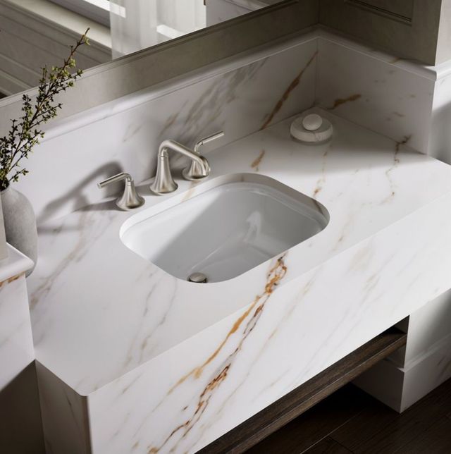 Kohler Tahoe® White 20" Widespread Rectangular Undermount Bathroom Sink-2