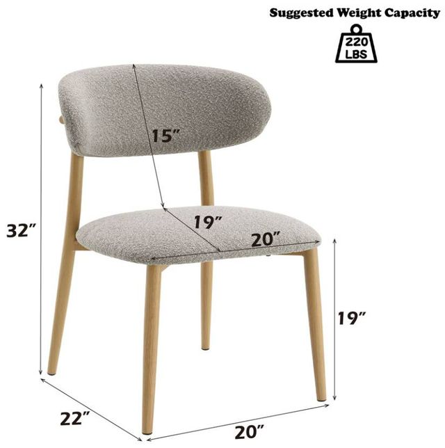 ACME Furniture Kacey 2-Piece Gray/Natural Dining Side Chair Set-2