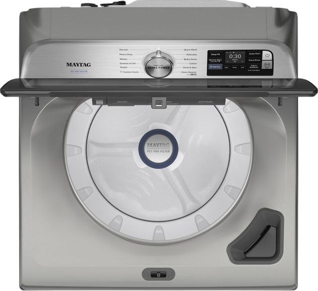 Maytag® Pet Pro 5.2 Cu. Ft. Classic Silver Agitator Top Load Washer-1