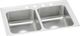 Elkay Celebrity® Brushed Satin 33" x 19-1/2" x 7-1/8" 4-Hole Equal Double Bowl Drop-In Sink-0