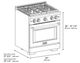 ZLINE Paramount 30" 4.2 Cu. Ft. Satin Stainless Steel Gas Range with 4 Burner DuoPro™ Cooktop and Convection Gas Oven with Black Matte Door-1