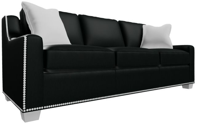 Craftmaster® Customizable CM Leather Sofa with Pillows-2