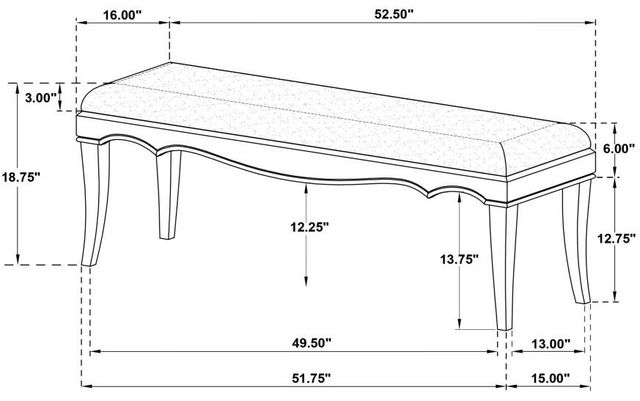 Coaster® Revello Ecru/Washed Mango Upholstered Bench-3