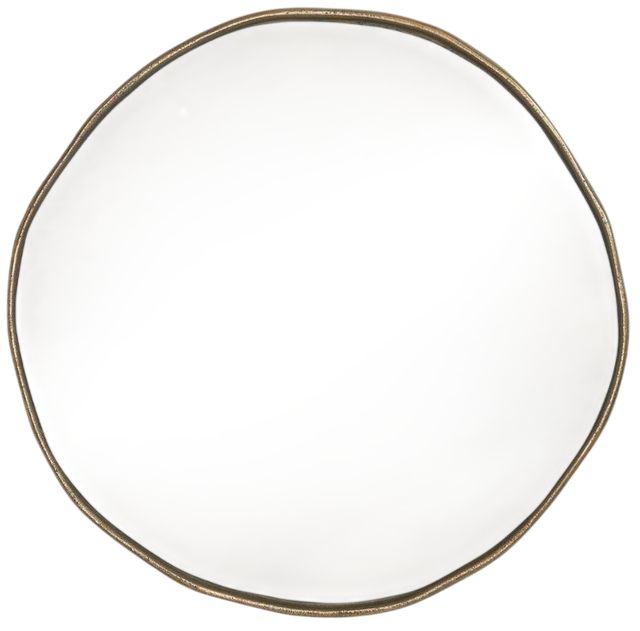 Uttermost® Lowen Antique Brass Round Mirror-0