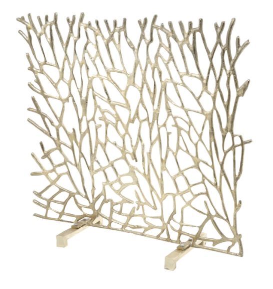 Deco Marche Silver Aluminum Fireplace Screen-1
