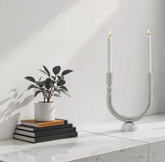 Renwil® Poise Plated Nickel Candle Holder-1