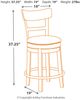 Signature Design by Ashley® Pinnadel Light Brown Upholstered Swivel Counter Stool-1