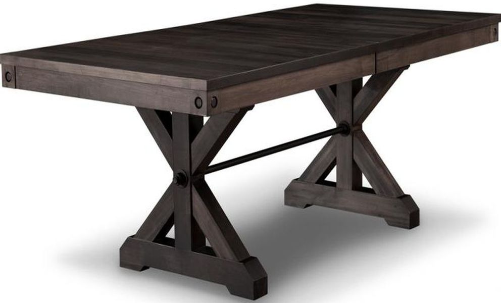 Handstone Customizable Rafters Maple 42x84 Trestle Table with 2x12” End ...